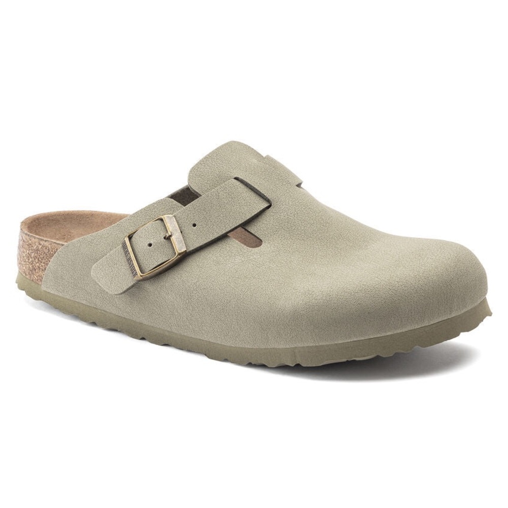 NIB Birkenstock Boston Vegan Khaki Clogs Regular Width Select Size -